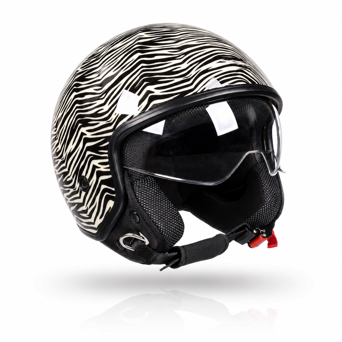 Zebra Scooter Helmpie with collapsible visor